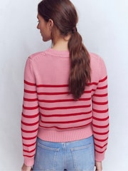 Boden Pink Lucy Chunky Cotton Jumper - Image 3 of 6