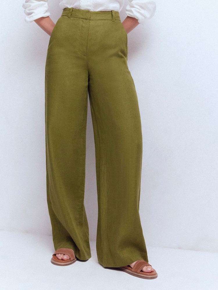 Boden Green Belgravia Linen Trousers - Image 1 of 4