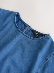 Mid Blue Lightweight Denim T-Shirt Mini Dress - Image 6 of 7