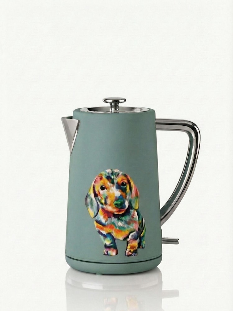 Teal Blue Bronx Wood Effect Kettle - Image 2 of 2 Teal Blue Bronx Wood Effect Kettle - Image 2 of 2