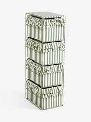 Sage Green Stripe Frill Storage Drawers - Image 4 of 5