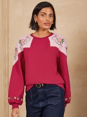 Love & Roses Pink Rodeo Embroidered Sweatshirt - Image 1 of 5
