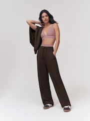 OSIA Brown Modal Wide Leg Joggers - Image 1 of 5