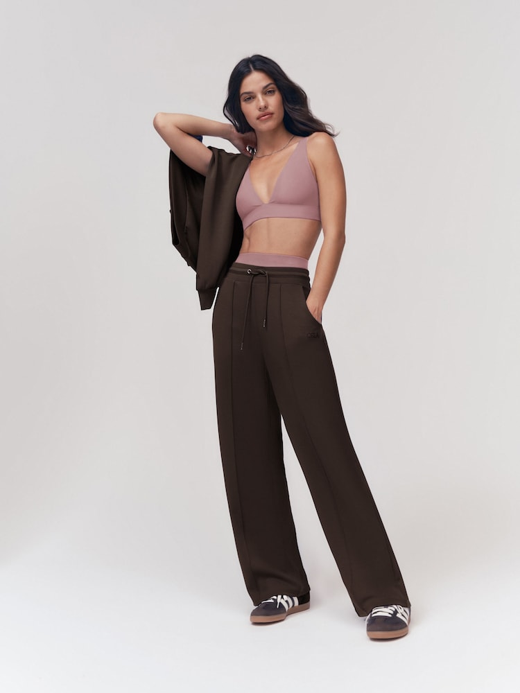 OSIA Brown Modal Wide Leg Joggers - Image 1 of 5