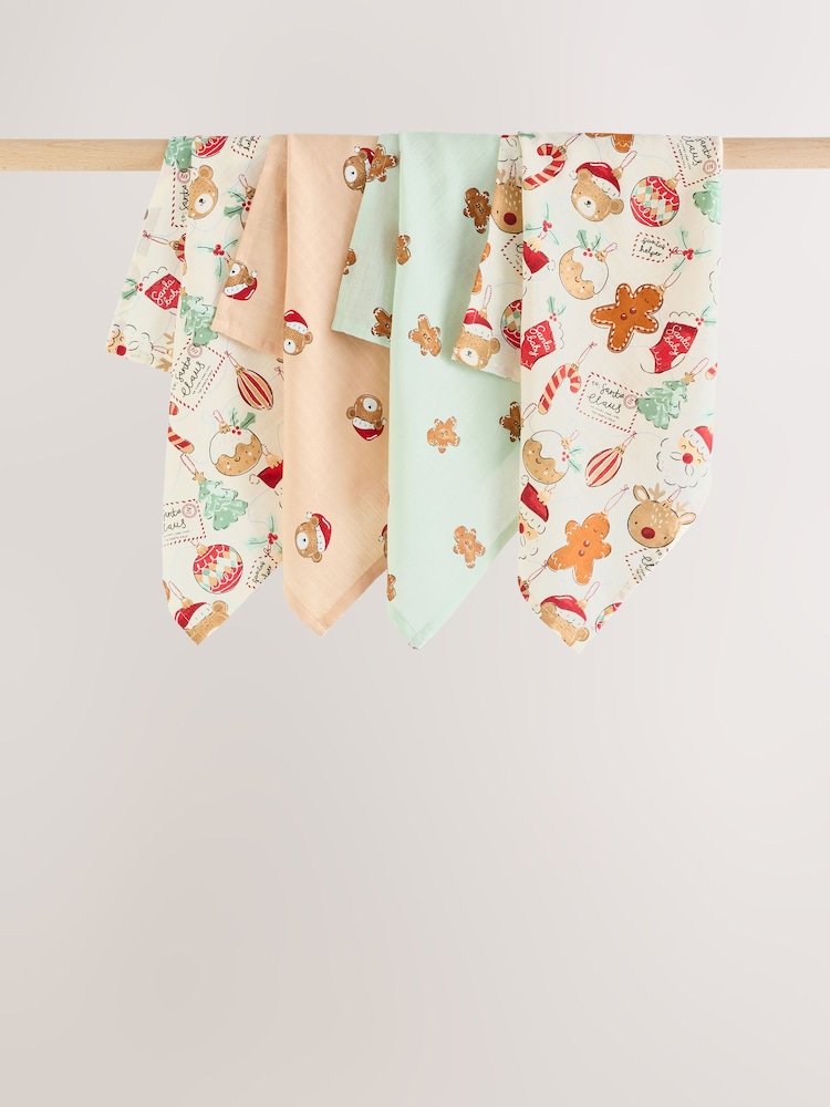 Character Bauble Baby Muslins Cloths 4 Pack - Image 1 of 5 Character Bauble Baby Muslins Cloths 4 Pack - Image 1 of 5