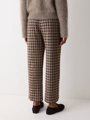 Jigsaw Brown Dale Linen Check Trousers - Image 4 of 5