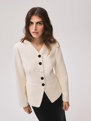 Mint Velvet Cream Twill Sculpted Jacket - Image 2 of 7