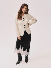 Mint Velvet Cream Twill Sculpted Jacket - Image 3 of 7