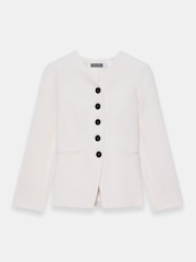 Mint Velvet Cream Twill Sculpted Jacket - Image 6 of 7
