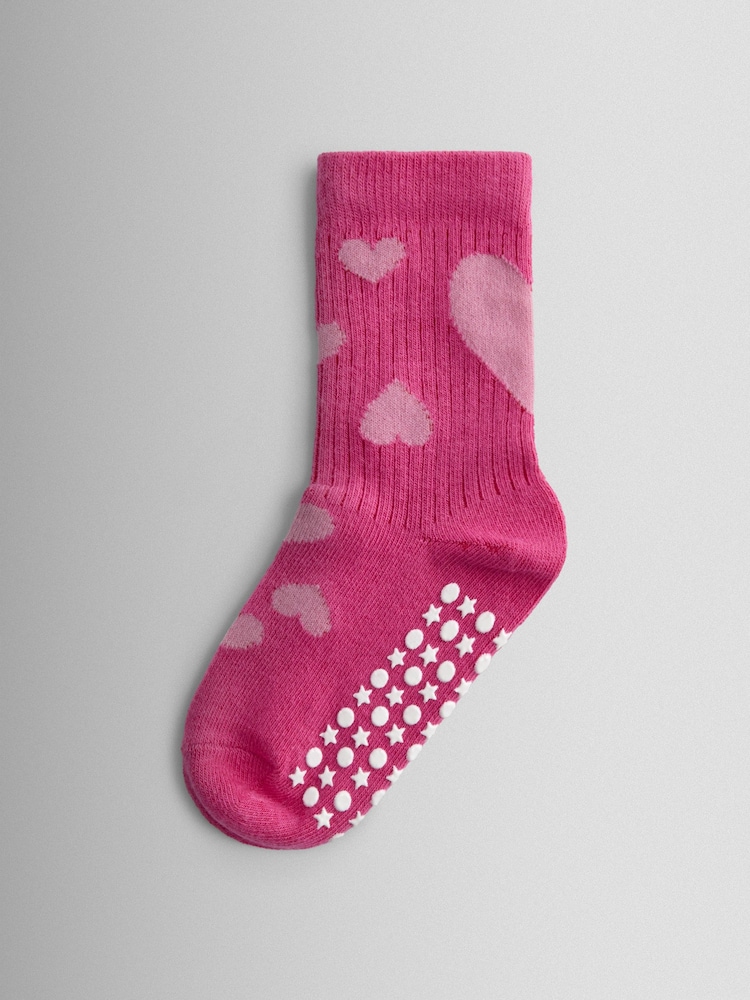JoJo Maman Bébé Pink 5-Pack Heart Socks - Image 2 of 7