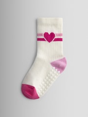JoJo Maman Bébé Pink 5-Pack Heart Socks - Image 4 of 7