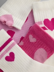JoJo Maman Bébé Pink 5-Pack Heart Socks - Image 7 of 7