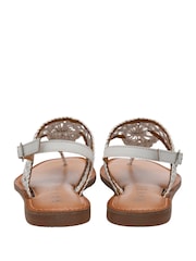 Ravel White Strap Woven Toe Post Leather Sandals - Image 3 of 4