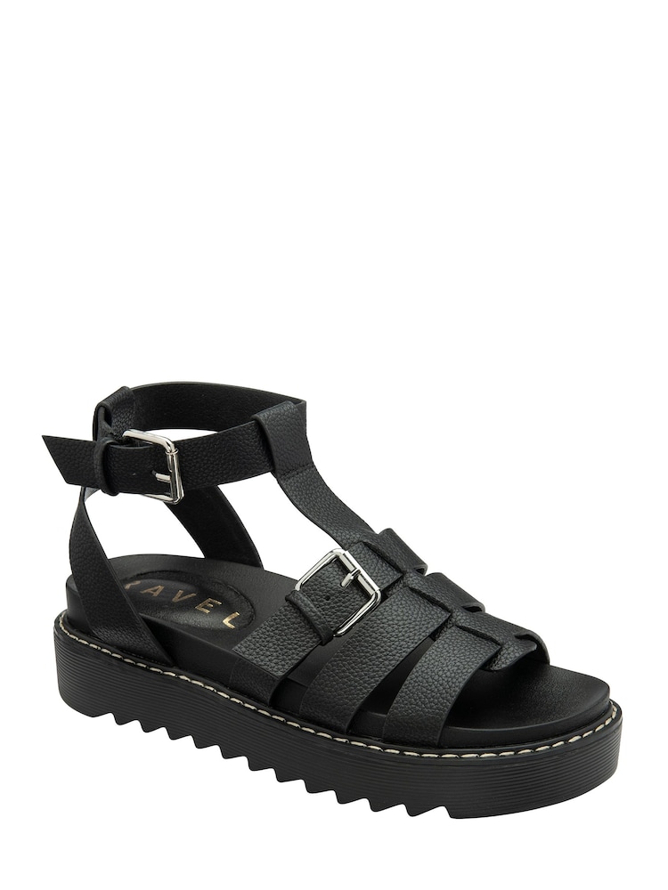 Ravel Black Low Wedge Fisherman Sandals - Image 1 of 4 Ravel Black Low Wedge Fisherman Sandals - Image 1 of 4