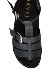 Ravel Black Low Wedge Fisherman Sandals - Image 4 of 4