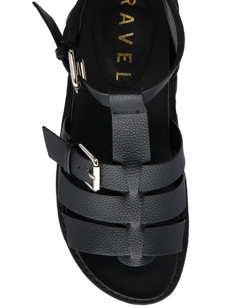 Ravel Black Low Wedge Fisherman Sandals - Image 4 of 4 Ravel Black Low Wedge Fisherman Sandals - Image 4 of 4