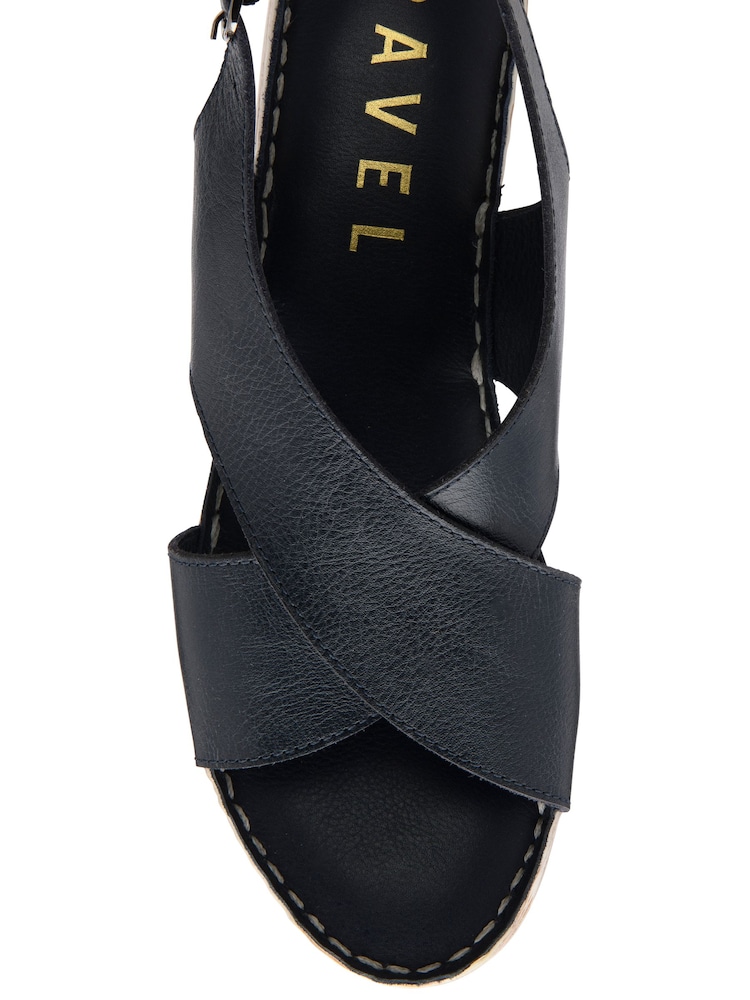 Schwarz - Ravel überkreuzte Ledersandalen mit Keilabsatz - Bild 4 von 4