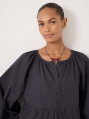 Hush Blue Beck Cotton Peplum Blouse - Image 2 of 5