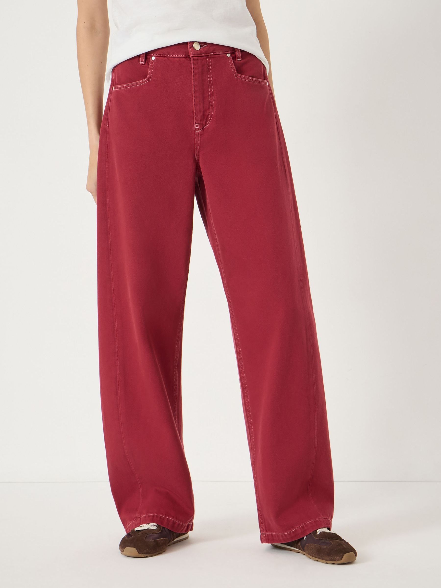 Buy Hush Red Saskia Textured Straight Leg Jeans from the Next UK