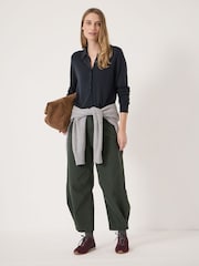 Hush Blue Merino Long Sleeve Polo Shirt - Image 3 of 5