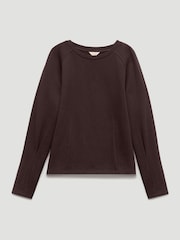 Hush Brown Anouk Seam Detail Sweatshirt - Image 1 of 2
