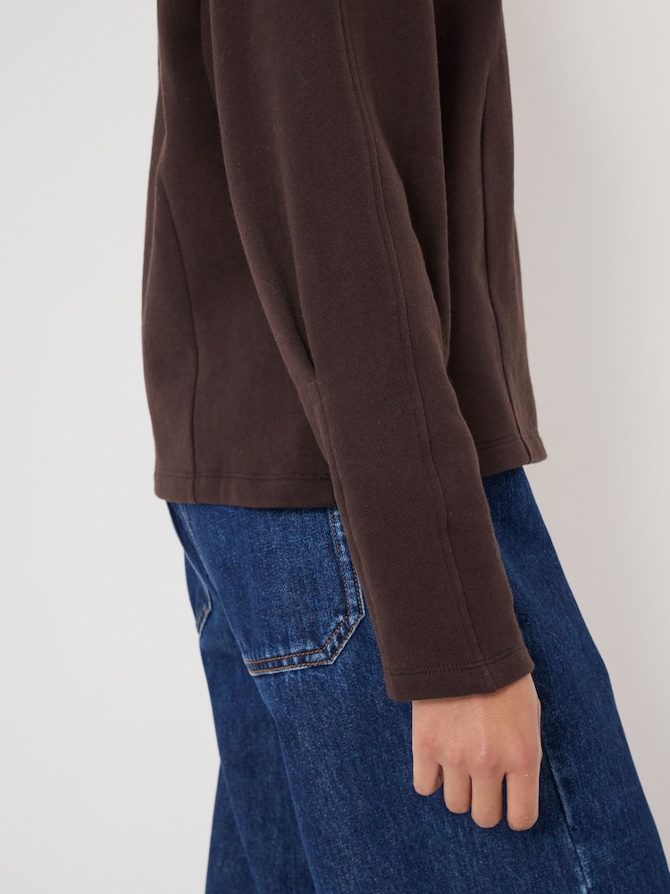 Hush Brown Anouk Seam Detail Sweatshirt - Image 2 of 2