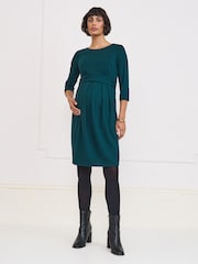 Seraphine Forest Green Maternity Long Sleeve Mini Dress - Image 6 of 7