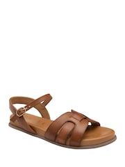 بني - Ravel Interwoven Footbed Leather Sandals - صورة 1 من 4