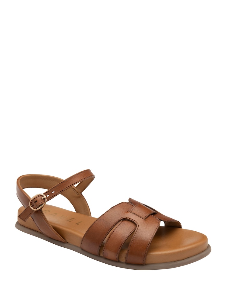 بني - Ravel Interwoven Footbed Leather Sandals - صورة 1 من 4 بني - Ravel Interwoven Footbed Leather Sandals - صورة 1 من 4