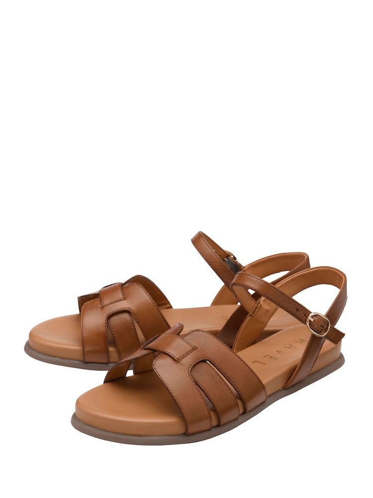 بني - Ravel Interwoven Footbed Leather Sandals - صورة 2 من 4 بني - Ravel Interwoven Footbed Leather Sandals - صورة 2 من 4
