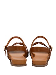 بني - Ravel Interwoven Footbed Leather Sandals - صورة 3 من 4