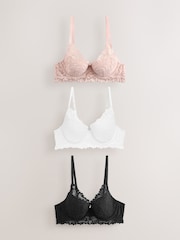 أسود/أبيض/وردي فاتح - Lace Ultimate Comfort Bras 3 Pack - صورة 18 من 23