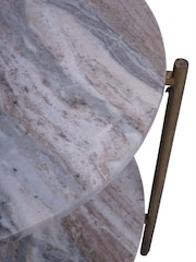 Libra Interiors White Brown Grey Toronto Marble Top and Base Coffee Table - Image 3 of 6