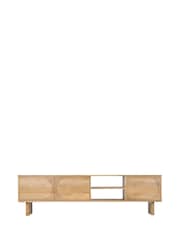 Barker and Stonehouse Natural Mango Wood Patterned TV Unit - Image 1 of 3