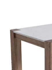 Barker and Stonehouse Brown Ash Wood Dining Table With Stone Top - Image 4 of 6
