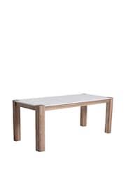 Barker and Stonehouse Brown Ash Wood Dining Table With Stone Top - Image 5 of 6