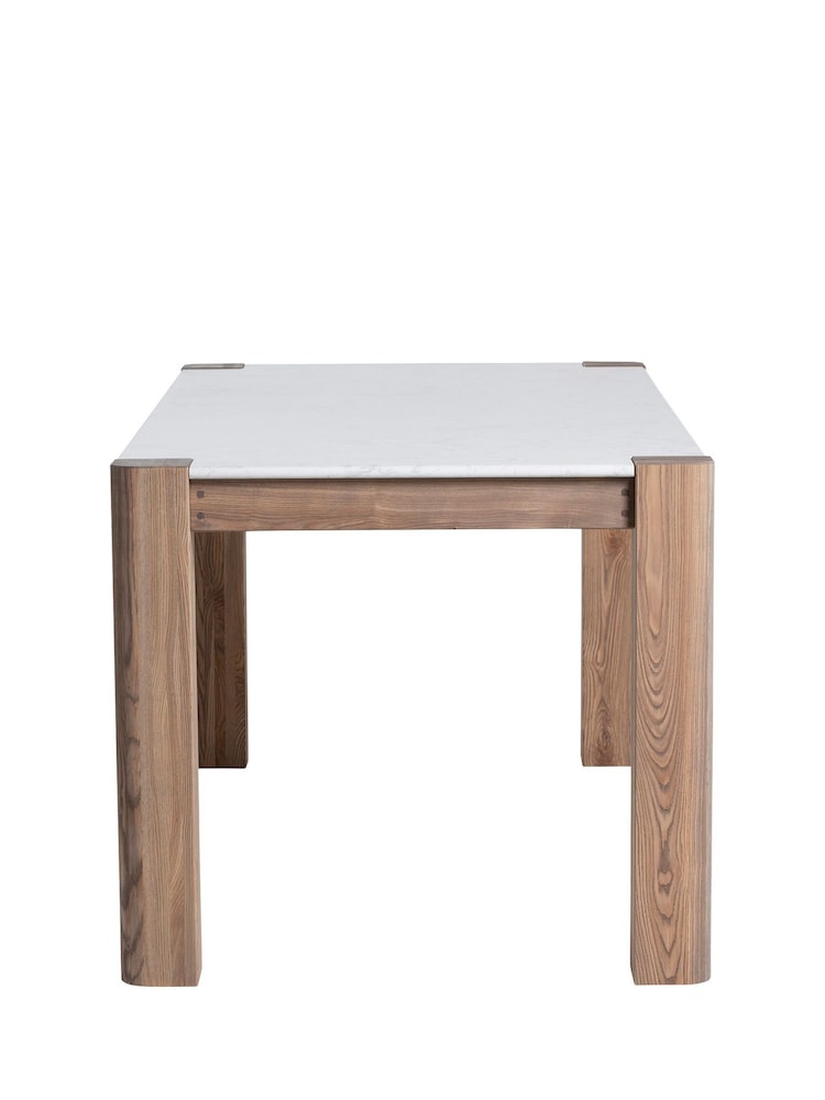 Barker and Stonehouse Brown Ash Wood Dining Table With Stone Top - Image 6 of 6