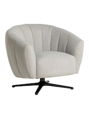Barker and Stonehouse White Fabric Swivel Chair - Image 2 of 7