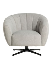 Barker and Stonehouse White Fabric Swivel Chair - Image 3 of 7