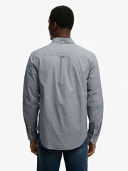 Superdry Blue Preppy Poplin Long Sleeve Shirt - Image 3 of 6