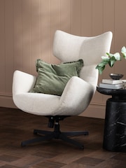 Barker and Stonehouse Natural Fabric Swivel Armchair - Image 1 of 6