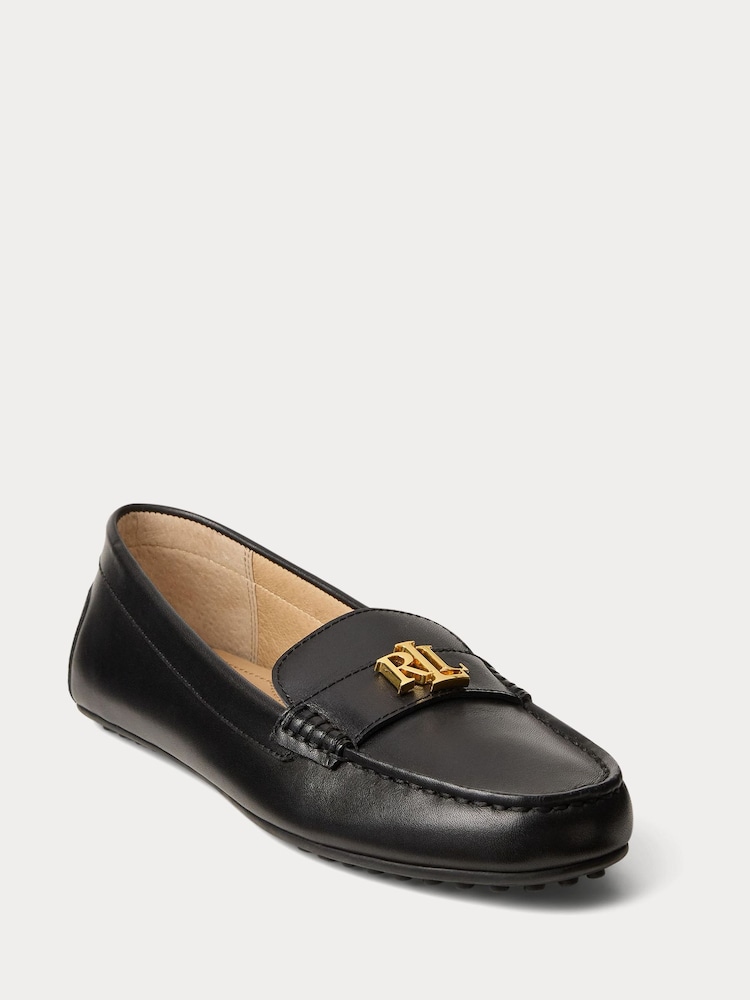 Lauren Ralph Lauren Black Black Pebbled Leather Loafer Shoes - Image 1 of 4 Lauren Ralph Lauren Black Black Pebbled Leather Loafer Shoes - Image 1 of 4