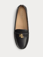 Lauren Ralph Lauren Black Black Pebbled Leather Loafer Shoes - Image 4 of 4