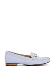 Dune London Light Blue Leather Shoes Glenniee Comfort Snaffle Loafers - Image 2 of 6