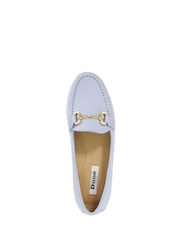 Dune London Light Blue Leather Shoes Glenniee Comfort Snaffle Loafers - Image 5 of 6