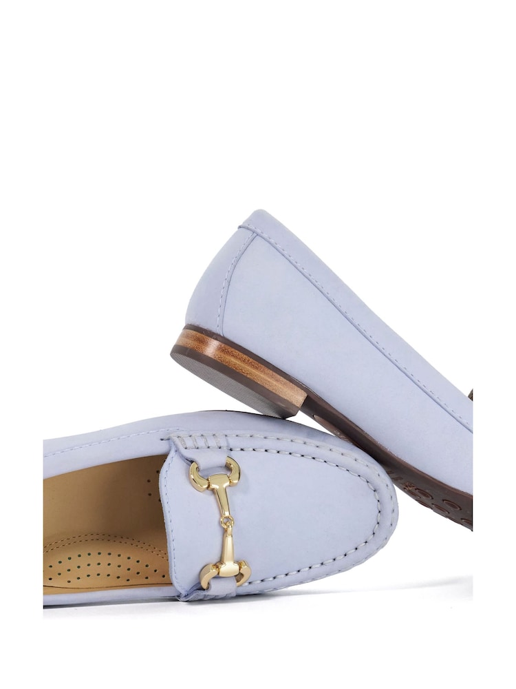 Dune London Light Blue Leather Shoes Glenniee Comfort Snaffle Loafers - Image 6 of 6 Dune London Light Blue Leather Shoes Glenniee Comfort Snaffle Loafers - Image 6 of 6