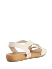 كريم - صنادل مسطحة مريحة بأحزمة متقاطعة من Dune London Landies - Image 3 of 5