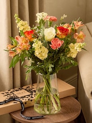 Pastel Stocks and Roses Flower Letterbox Bouquet - Image 1 of 6