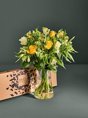 Yellow Rose and Alstromeria Fresh Flower Letterbox Bouquet - Image 1 of 6