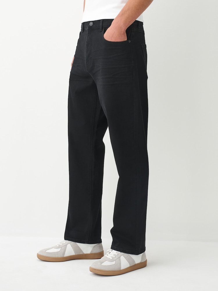 Black Straight Fit Essential Stretch Jeans - Image 1 of 11